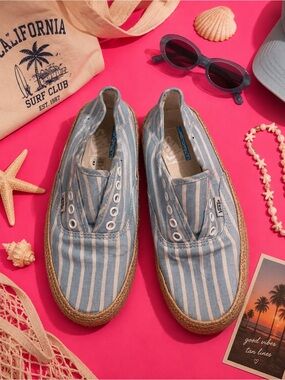 Vans Blue and White Checkered Sneakers